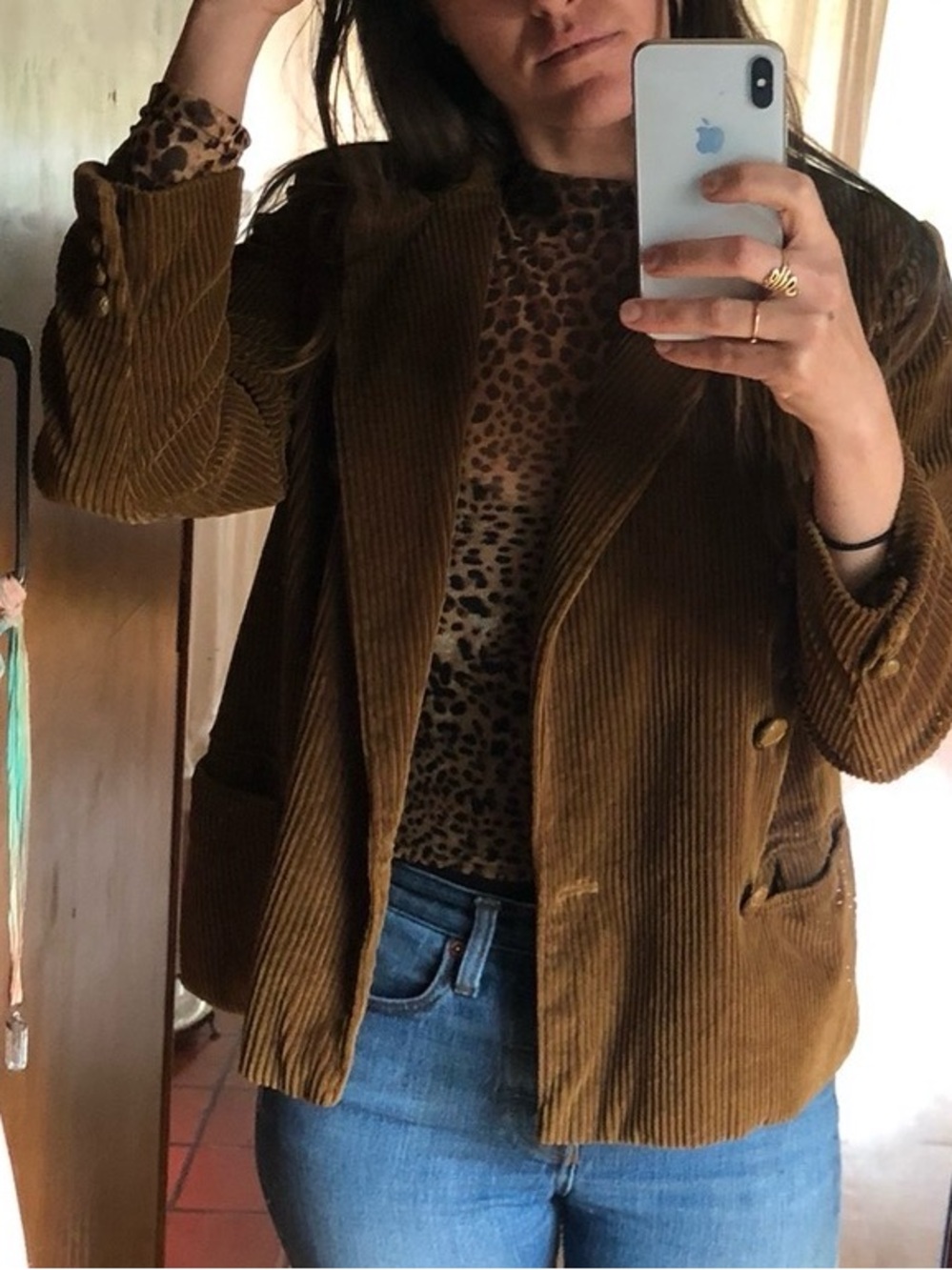 Bloomingdale’s Vintage Brown Corduroy Double-Breasted Jacket